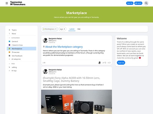 Example of the Marketplace feed.